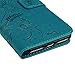 YOKIRIN iPhone 7 Plus Wallet Case, iPhone 8 Plus Case, Embossed Ant Flower Flip Magnet Closure Premium PU Leather Soft TPU Inner Case Credit Card Slots Protective Cover for iPhone 7/8 Plus - Blue