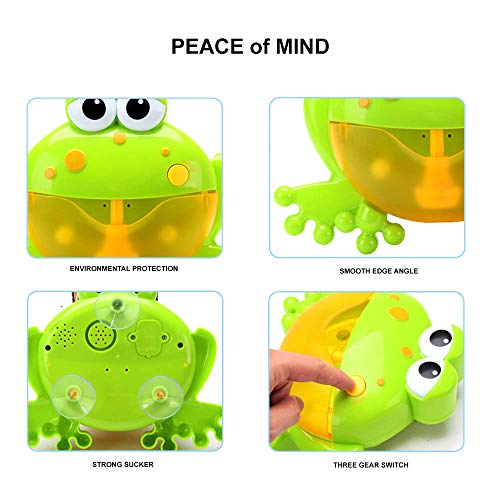 Eutuxia Musical Frog Bath Bubble Maker. Make Your Kids Enjoy Bath Time with Automatic Froggie Foam Blower. Great to use for Bath & Shower with Music.