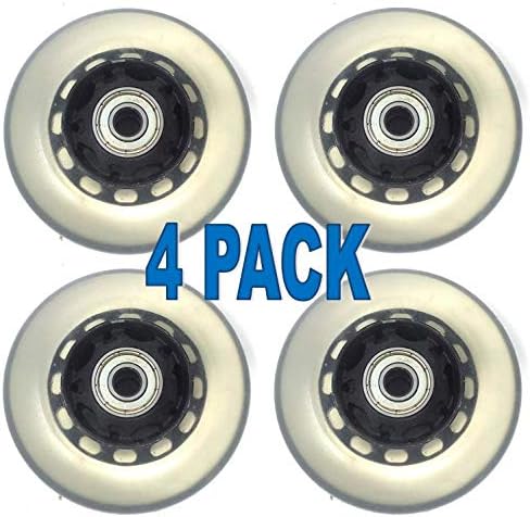 Chachlili Replacement Set of 4 75mm Clear Rubber Scooter Bike Skateboard Roller Blade Wheels