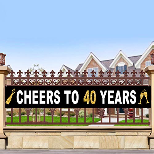 Large-Cheers-to-40-Years-Banner-Black-and-Gold-Forty-Birthday-Flag-40th-Birthday-Party-Outdoor-Decoration-98-x-16-feet