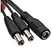 uxcell DC Power Cable 5.5x2.1mm Female 1 to 2 Male Plug for CCTV Camera