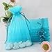 Viatabuna Organza Bags 100pcs 4 x 6 Inch Gift Bags Organza Drawstring Pouch Jewelry Party Wedding Favor Party Festival Gift Bags Candy Bags (Lake blue)