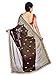 Shonaya Women`S Fashion Party Wear Georgette Embroidered Half & Half Saree With Unstitched Blouse Piece (Brown)