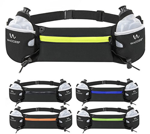 Wacces Hydration Running Belt with 2 BPA Free Water Bottles – Fits iPhone 6/7 Plus and Galaxy S8 Series