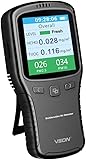 Air Quality Monitor VSON Formaldehyde Detector，Temperature & Humidity Meter, Sensor, Tester HCHO TVOC PM 2.5 and PM10，Indoor Air Quality Detector(Grey)