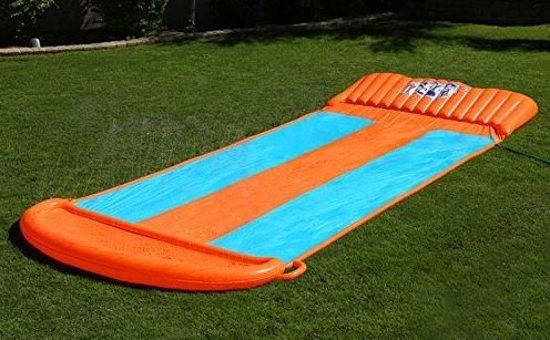 Outdoor Triple Inflatable Water Slide Big Splash Spit Kids Play Backyard Pool + eBook