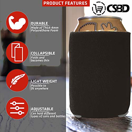 image for CSBD Beer Can Coolers Sleeves, Soft Insulated Reusable Drink Caddies f