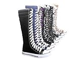 NEW Canvas Sneakers Flat Tall Punk Skate Shoes Lace up Knee High Boots FOR KIDS