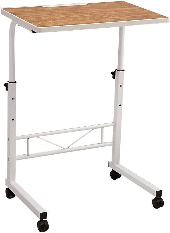 Adjustable Lap Table Portable Laptop Computer Stand Overbed Table for Sofa Hospital Nursing Reading ,Brown