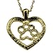 Embolden Jewelry Dog Mom Gift | Necklace for Pet Lovers | Gold Plated Cubic Zirconia - CZ Heart | Dog Paw Pendant