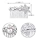EVER FAITH Crystal Simulated Pearl Winter Snowflake Hair Side Comb Clear Silver-Tone