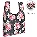 LOKASS 5Pcs Reusable Shopping Bag Foldable Grocery Bags Tote Bags,Peony