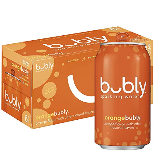 bubly Sparkling Water, Orange, 12 fl oz. cans (8 Pack)