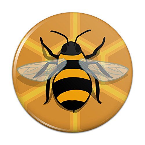 Bee on Honeycomb Compact Pocket Purse Hand Cosmetic Makeup Mirror - 2.25" Diameter