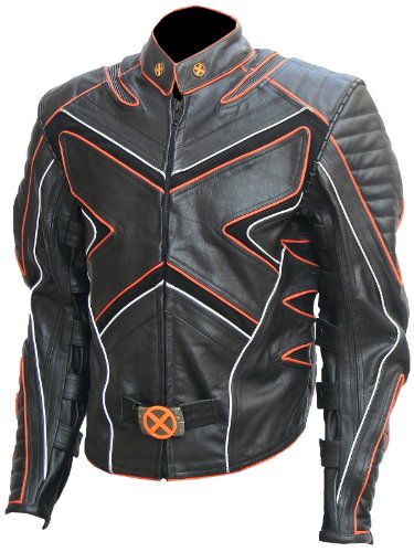 Xport Design's Men's X:Men Wolverine Black &amp; Orange Fashion Leather Jacket, Medium