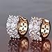 GULICX Gold Plated Base White Rhinestone CZ Eternity Women Girl Party Hoop Earrring