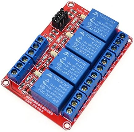 12V 4 Channel 4 Road Relay Module with Optocoupler Isolation Supports High and Low Trigger