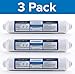 Hydronix ICF-10 Inline Post Activated Carbon Water Filter Replacement Cartridge with 1/4-Inch NPT for Refrigerator, Ice Maker, RO Reverse Osmosis System, 2000 Gallons - 1 Year Capacity (3 Pack)