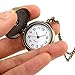 Top Plaza Retro Classic Antique Bronze Fob Pocket Watch Rotatable Hemisphere World Map Vintage Pendant Necklace Analog Quartz Watch with Chain