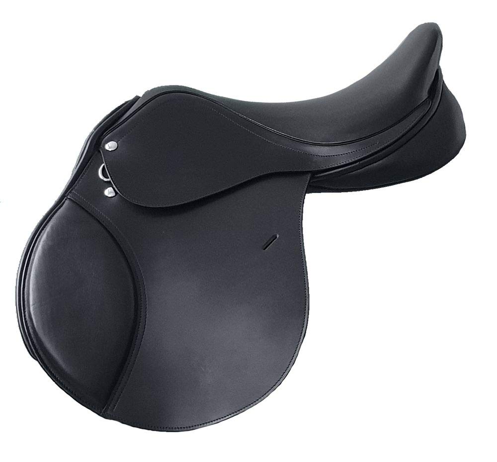 A&M Reitsport London Leather Jumping Saddle with Interchangeable Head Iron Close Contact Saddle