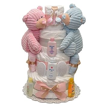 diaper cake for twin boys