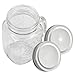 Tosnail 15 Oz. Mason Jar Mugs with Handle, Tin Lid and Plastic Straws - Old Fashion Drinking Glasses - Pack of 4