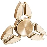 Whoishe Metal Tri Hand Spinner Fidget Toy EDC Fidget Spinner with Ultra Fast Bearings Great Gift for killing Time (Color Golden)