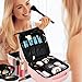 NiceEbag Travel Makeup Bag Portable Makeup Train Case for Women Cosmetic Case Storage Organizer with Adjustable Dividers for Cosmetics Make Up Tools Toiletry Jewelry Digital accessories,New Rose Gold