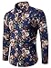 EMAOR Mens Men's Shirt, Flower Print Button Down Slim Fit Long Sleeve Floral Shirt Tops, 20#Color