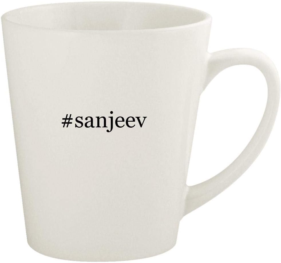 #sanjeev - 12oz Hashtag Ceramic Latte Coffee Mug Cup, White