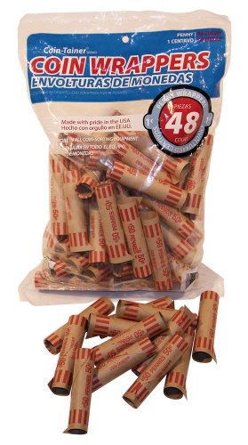 The Coin-Tainer Co. Preformed Coin Wrappers, Pennies 48 Count Bag (60250-68752)