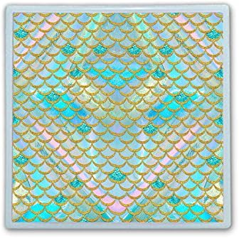 Contact Lens Box Holder Container Case Storage Eyecare Kit -Watercolor Mermaid Scale