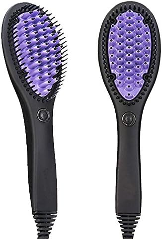 No Damage Hair Straightening Brush - Effective Straightener and Styling Iron with 3D Metal Ceramic Heating technology for frizz and bend free hair.