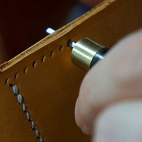 Aiskaer 1 Pcs Leather Craft Ebony Rhombus Awl DIY Leather Stitching Sewing Awl Leathercraft Reaming Punch Tool - Thumbnail 4