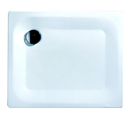 Stahl-Brausewanne Excellence | Extra flach | 90 x 75 x 2,5 cm Weiß