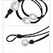 Long Freshwater Cultured Pearl Necklace with Pendant on Leather Cord Y-shaped Boho Necklace for Women 23.6