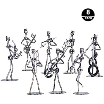 Little Iron Art Musician Creative Men/Women Music Band Crafts Home Office Desk Decoration Birthday Gift 8 Pack (Man)