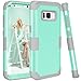 Galaxy S8 Case, AOKER [New] [Perfect] 3 in 1 Shockproof Hybrid Heavy Duty High Impact Hard Plastic +Soft Silicon Rubber Armor Defender Protective Case Cover for Galaxy S8 (Mint Grey)