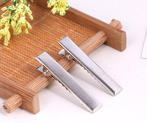 MTSZZF 50pcs Metal Crocodile Alligator Hair Clips Bow (55mm)