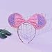 WLFY Minnie Ears Headbands for Women Mouse ears for Girls,Mouse ears PartyPrincess Decoration Glitter Hairband (Purple and Pink)
