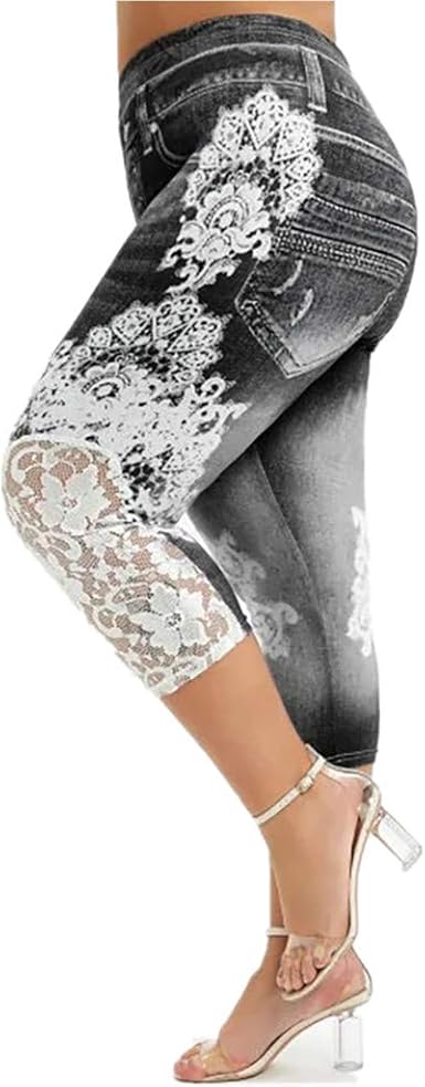 elastic waist jeggings plus size