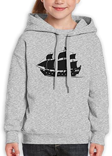 BLI Pirate Ship Wall Art Sticker Youth Teenagers Hoodies Sweatshirt Hooded Pullover For Girls &amp; BoysAsh Size S