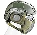 Jadedragon PJ Tactical Fast Helmet & Protect Ear Foldable Double Straps Half Face Mesh Mask & Goggle(Green)
