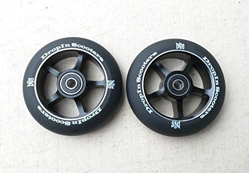 DIS 100mm Black on Black Metal Core Scooter Wheels with Bearings (2 Wheels)
