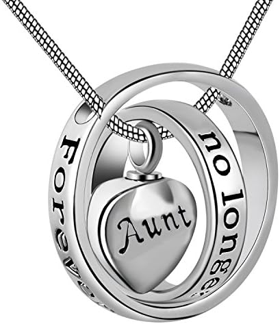 Eternally Loved No Longer by My Side,Forever in My Heart Carved Locket Cremation Urn Necklace for mom & dad