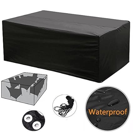 LEMENTSTART Rectangular Table Chairs Protective Cover Waterproof Dustproof Folding Outdoor Furniture Set Cover (83.8 x 51.9 x 29 in)