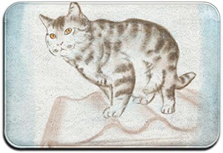 PFUWJ7 Cat Graphic Entrance Doormat Non Slip Indoor Outdoor For Kitchen Bathroom