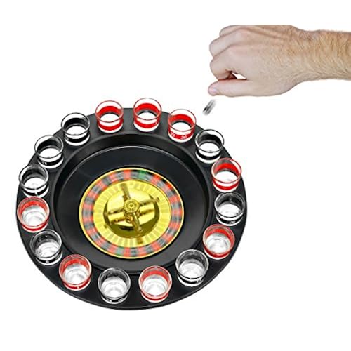 Shot Glass Roulette - Drinking Game Set (2 Balls and 16 Glasses) Sports & Outdoors, Sports & Fitness, Leisure Sports & Game Room, Casino Equipment, Roulette Equipment, Roulette Sets