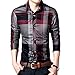 Womleys Mens Long Sleeve Slim Fit Casual Plaid Dress Shirts (Asian 3XL (US Large), Red)