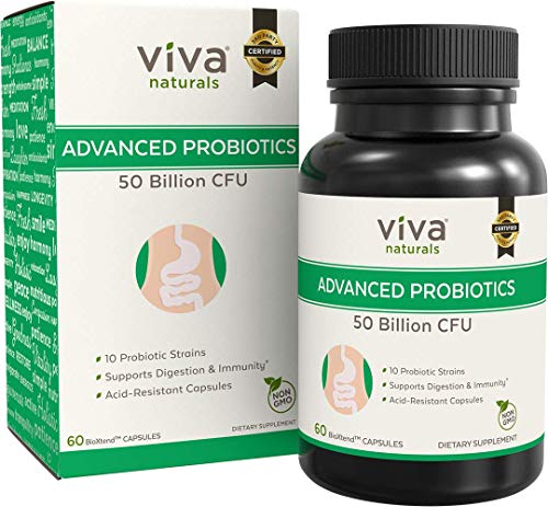 Probiotics 50 Billion CFU | 60 Shelf Stable Probiotic Capsules for Adults, Probiotic Supplement for Gut Health + Support Immune System